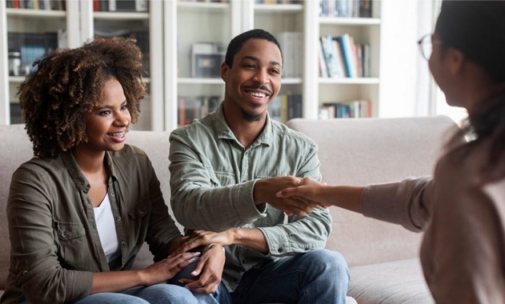 counseling student working with clients